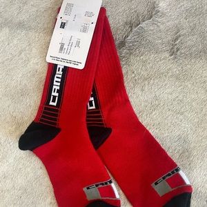 Camaro stripe socks.  Red & Black.  Size Large